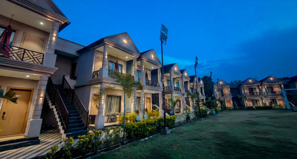 Luxury wedding stay cottages at Pearl Blue Resort Bhopal with 40 plus private units.